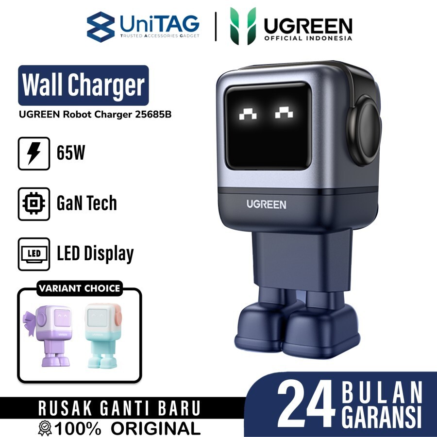 UGREEN Wall Charger 65W 2C1A GaN Nexode Uno - Gray CD361 25685B