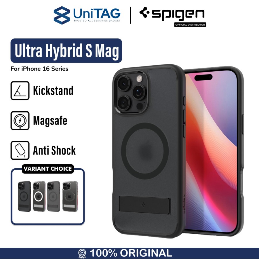 Spigen iPhone 16 Pro Case Magsafe + Stand Ultra Hybrid S MagFit - Frost Black ACS08379