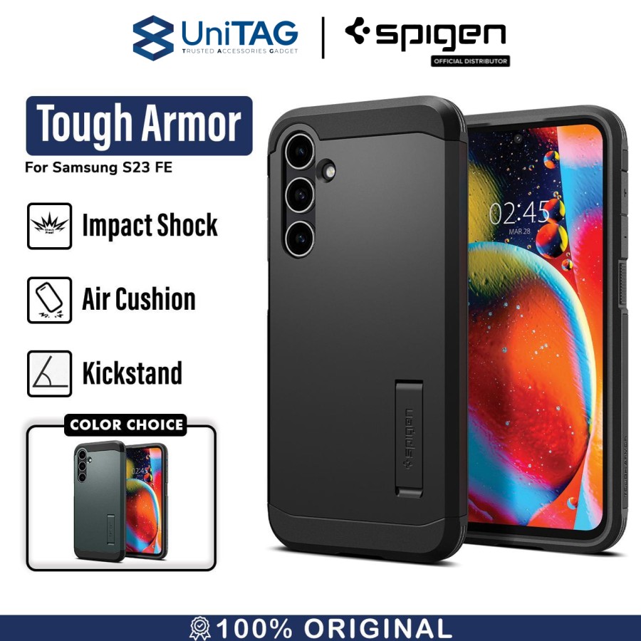 Spigen Galaxy S23 FE Case Stand Tough Armor - Black ACS06364
