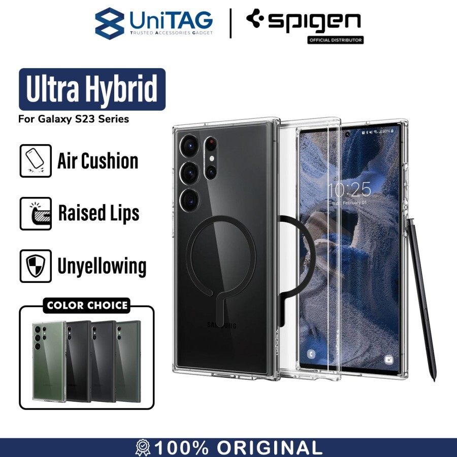 Spigen Galaxy S23 Ultra Case Ultra Hybrid Metal Ring (MagFit) - Black ACS05621