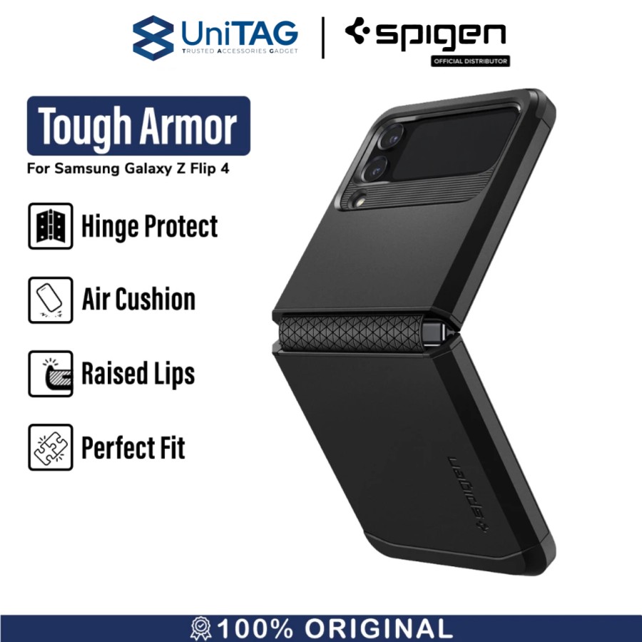 Spigen Galaxy Z Flip 4 Case Tough Armor - Black ACS05111-1