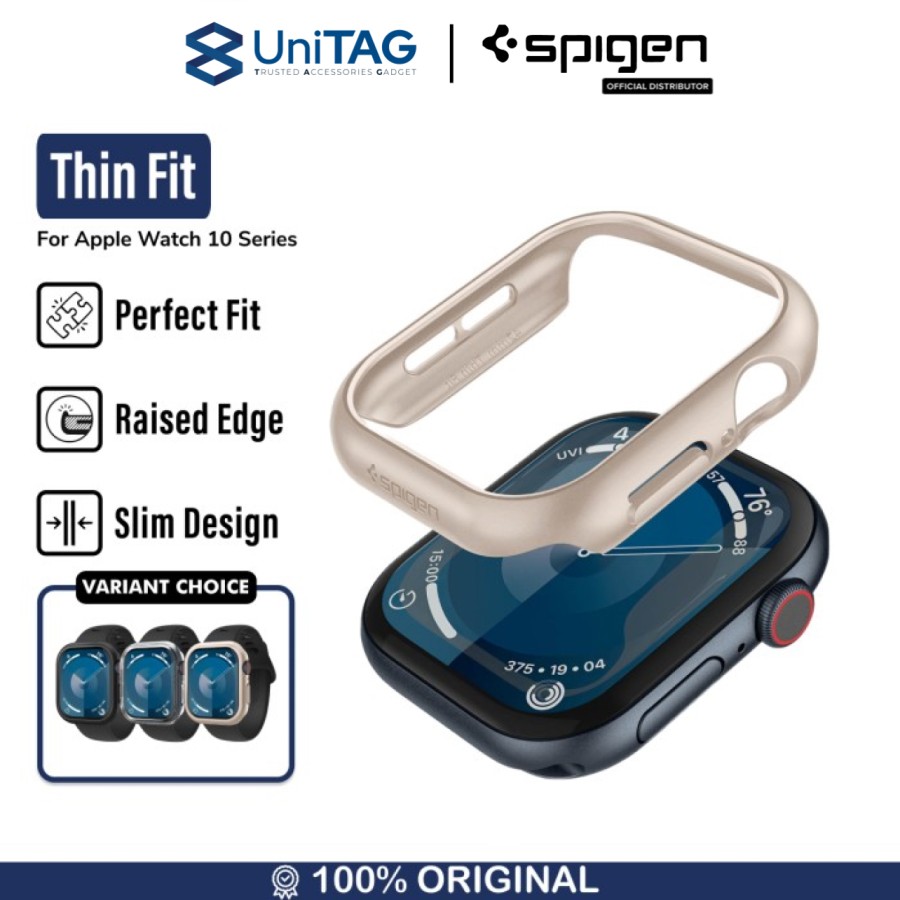 Case Apple Watch Series 10 46mm/42mm Spigen Thin Fit Slim Design Hardcase Raised Edge Casing iwatch