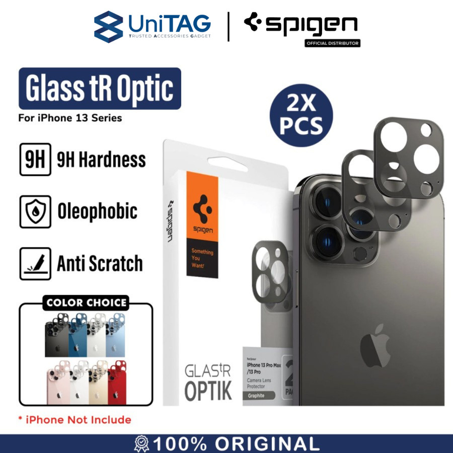 Spigen iPhone 13 Pro / 13 Pro Max Camera Lens Protector 2 Pack GlastR Optik - Graphite AGL04035