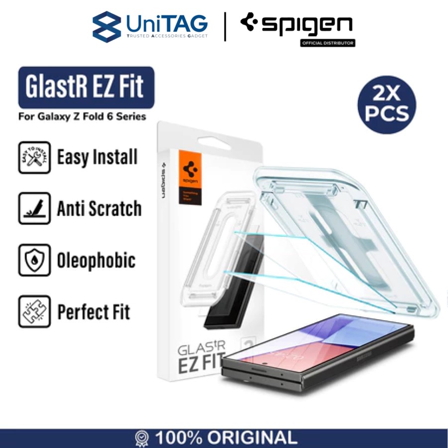 Spigen Galaxy Z Fold 6 Tempered Glass with Tray 2 Pack GlastR EZ Fit - Transparency AGL07969