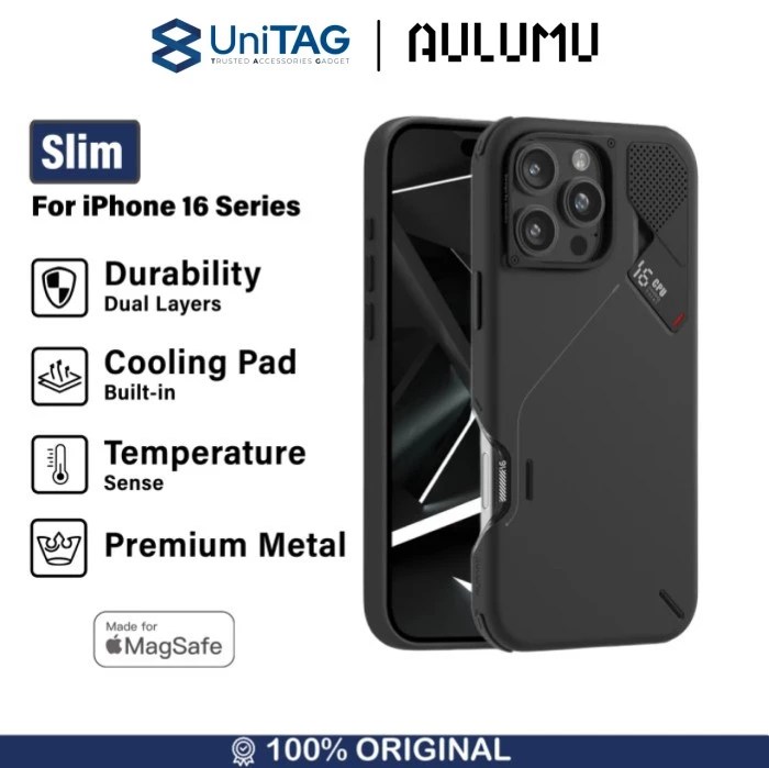 Aulumu iPhone 16 Pro Max Case Slim Shockproof - Black A16-SP-BK-PM