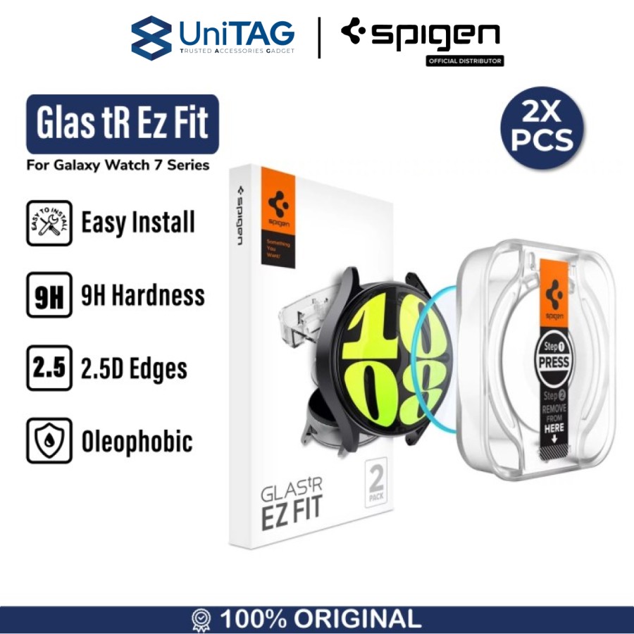 Spigen Galaxy Watch 7 (40mm) Tempered Glass with Tray 2 Pack GlastR EZ Fit - Transparency AGL08494