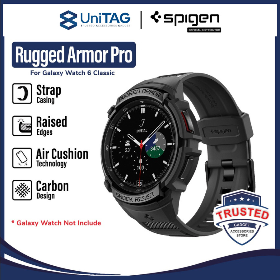 Spigen Galaxy Watch 6 Classic (47mm) Case Strap Rugged Armor Pro - Black ACS06488
