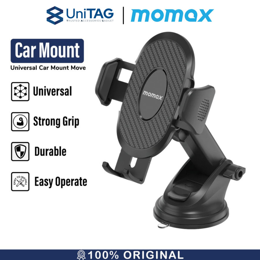 Momax Car Holder Dashboard / Kaca Depan MoVe - Black CM27D