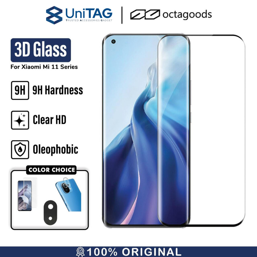 Octagoods Xiaomi Mi 11 / 11 Pro / 11 Ultra Tempered Glass 3D Full Cover - Silk (Side Glue)
