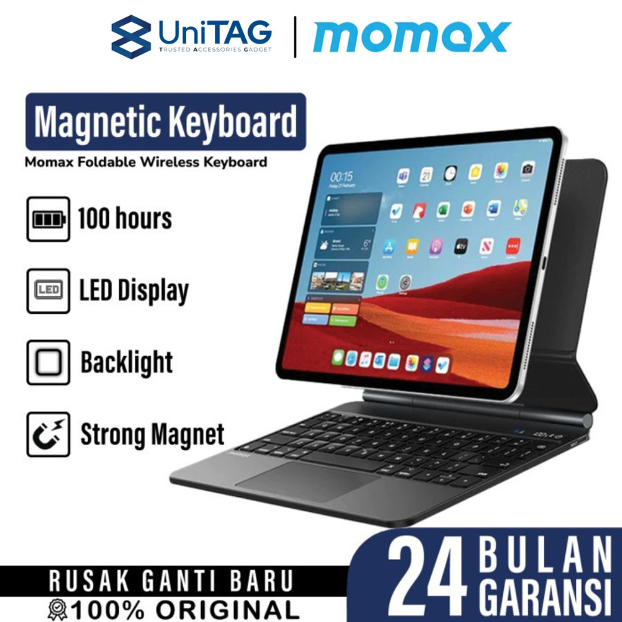 Momax Keyboard iPad Magnetic MAG.LINK Wireless Magnetic Keyboard - Black KB3MD