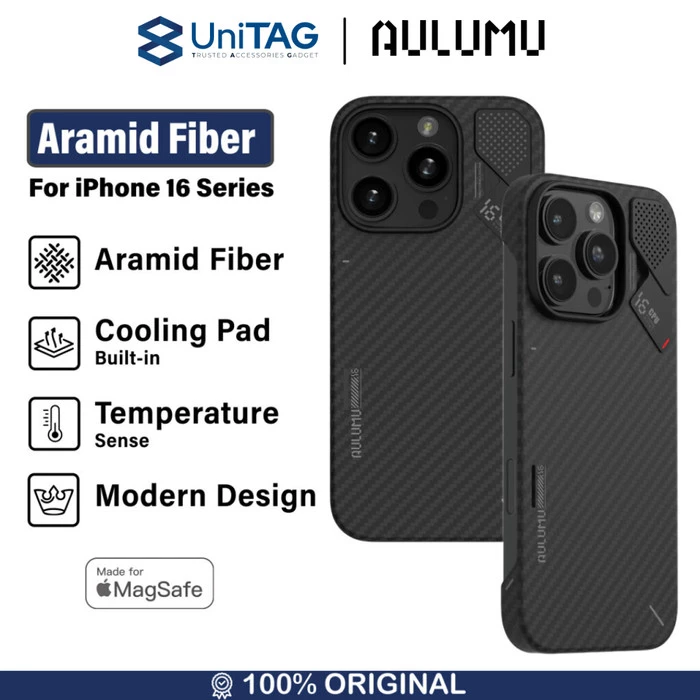 Aulumu iPhone 16 Pro Case Aramid Fiber - Black A16-AF-BK-PRO