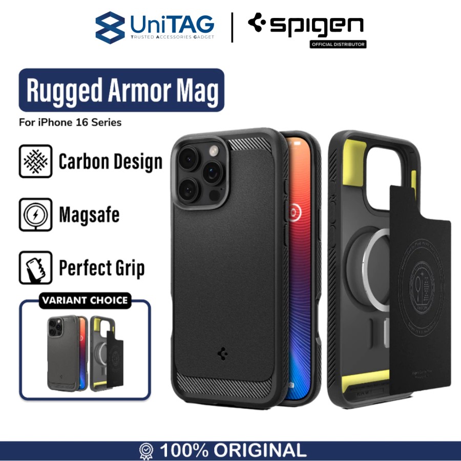 Spigen iPhone 16 Pro Max Case Magsafe Rugged Armor MagFit - Matte Black ACS07986