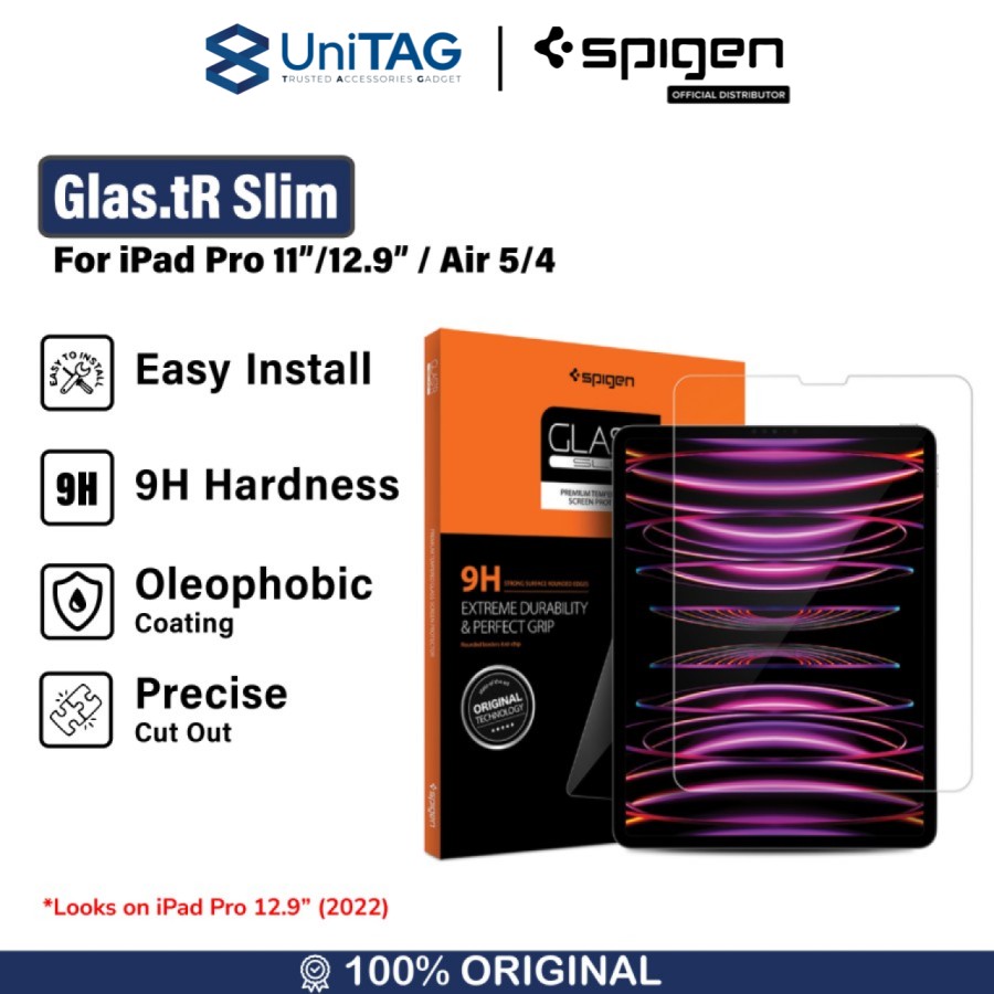 Spigen iPad Air 5 / 4 10.9" (2022 / 2020) / iPad Pro 11" (2022 / 2021 / 2020 / 2018) Tempered Glass 1 Pack GlastR Slim - Transparency 067GL25593