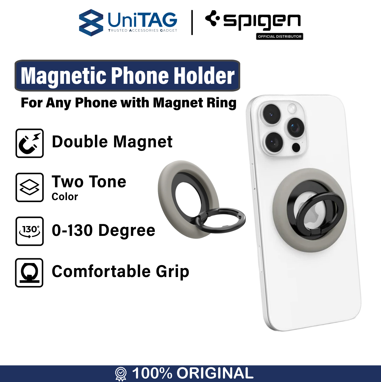 Spigen Magnetic Phone Holder Nano Pop MagFit - Truffle Grey AMP09032