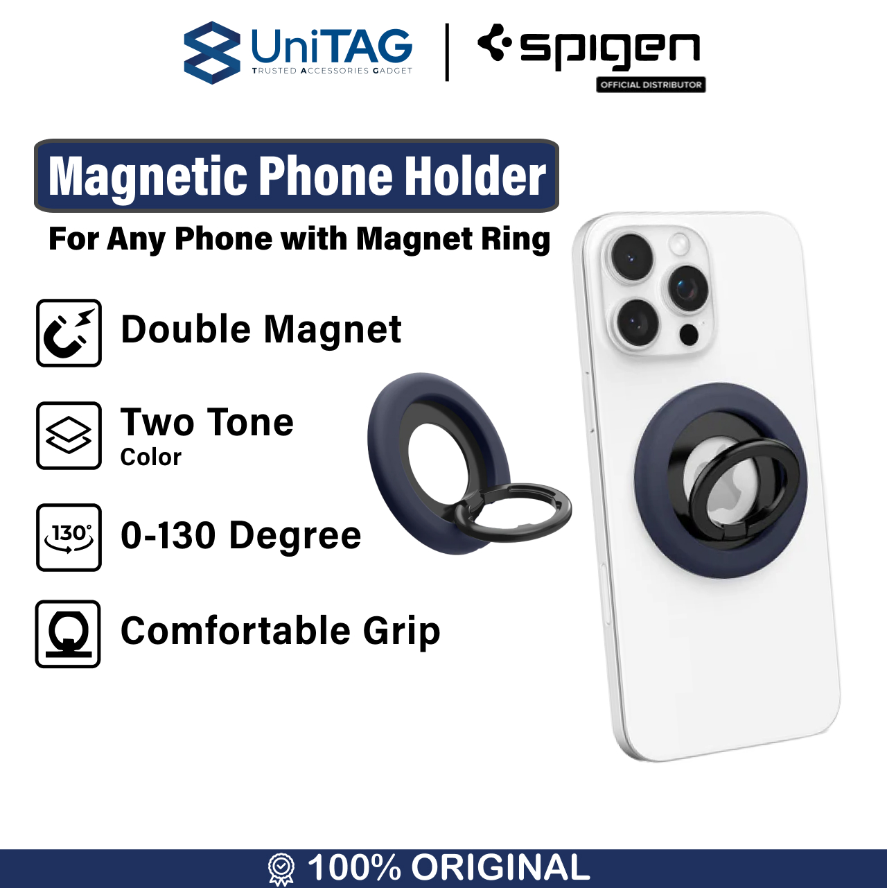 Spigen Magnetic Phone Holder Nano Pop MagFit - Blueberry Navy AMP09028