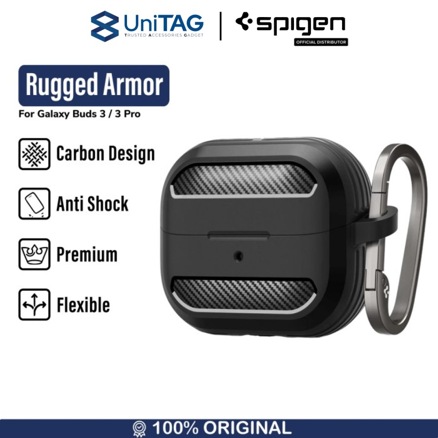 Spigen Galaxy Buds 3 FE / 3 / 3 Pro Case Rugged Armor - Matte Black ACS08330