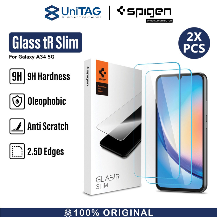 Spigen Galaxy A34 Tempered Glass 2 Pack GlastR Slim - Transparency AGL05967