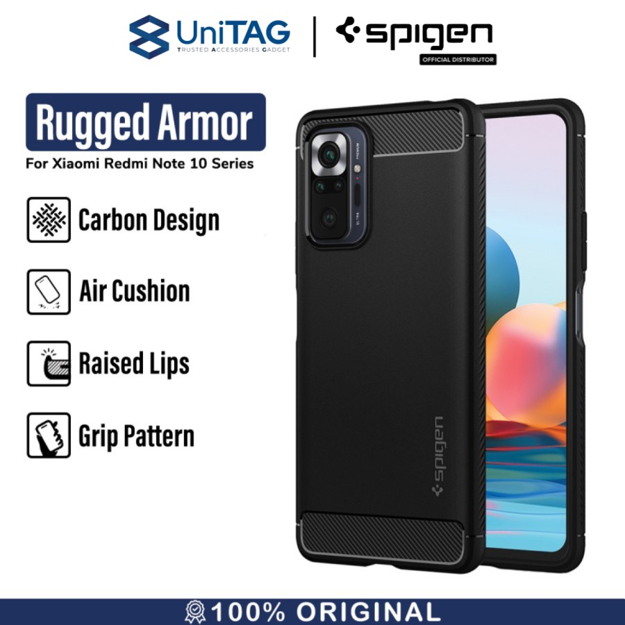 Spigen Xiaomi Redmi Note 10 Pro / 10 Pro Max Case Rugged Armor - Matte Black ACS02844