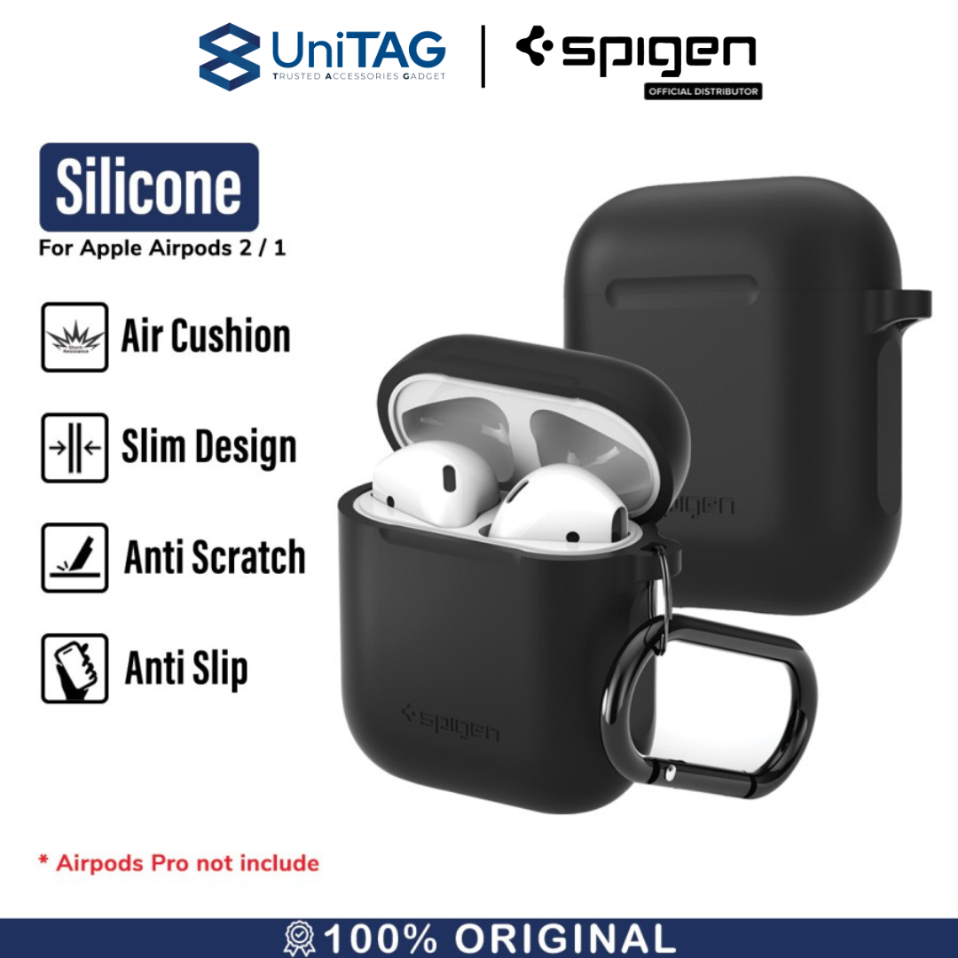 Spigen AirPods 2 / 1 Case Silicone Fit - Black 066CS24808