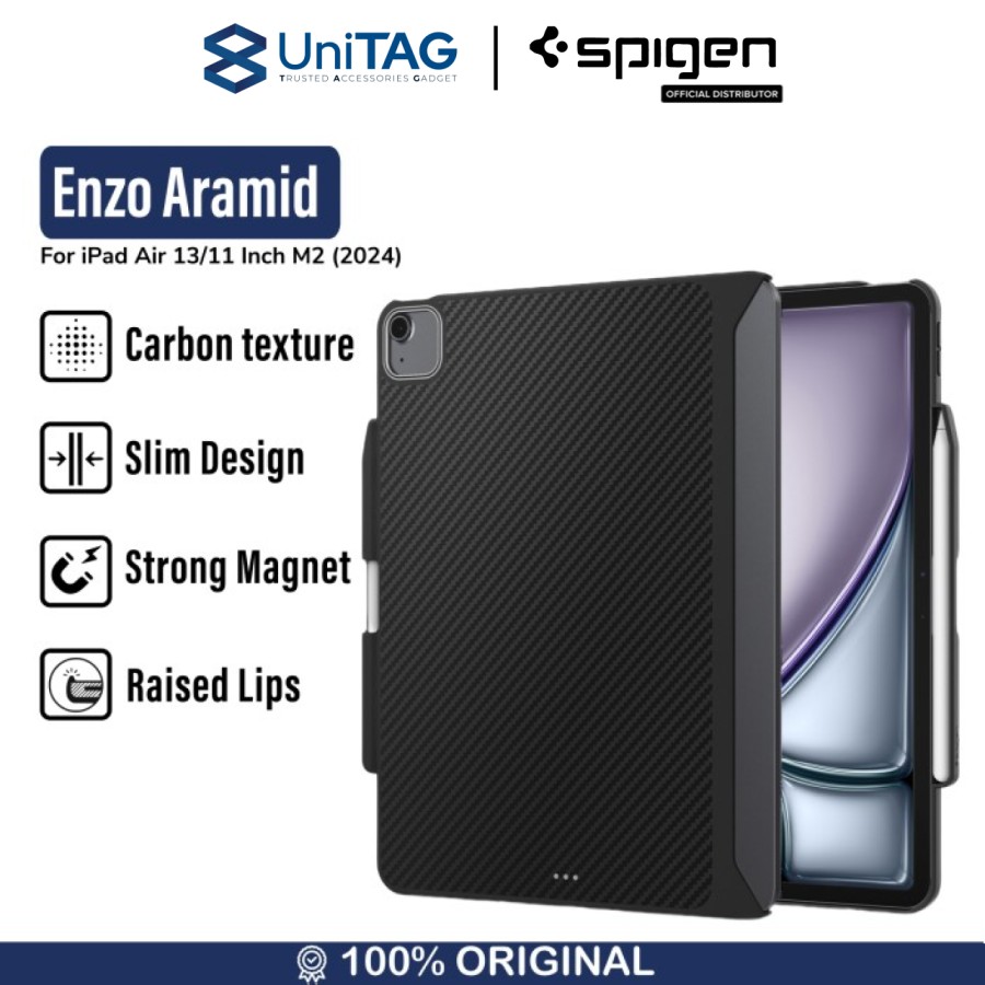 Spigen iPad Air 11" (2025 / 2024) Case Carbon Enzo Aramid - Black ACS07757