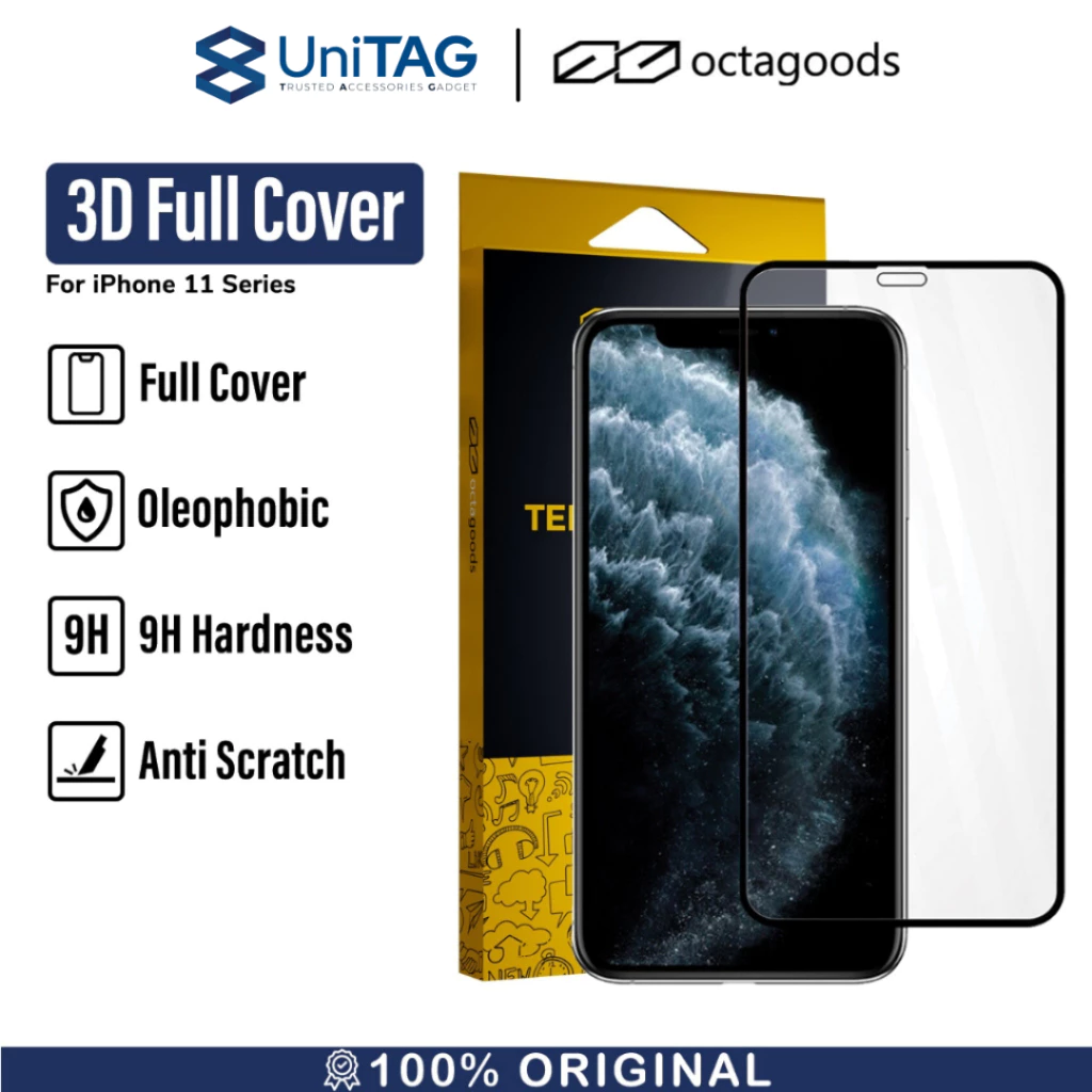 Octagoods iPhone 11 Pro / XS / X Tempered Glass 3D Full Cover - Silk PG3553