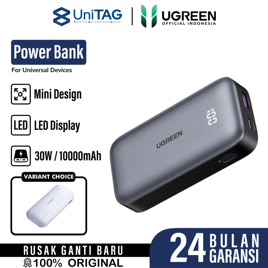 UGREEN Powerbank 10000mAh with LED Indicator Nexode - Grey PB502 25185