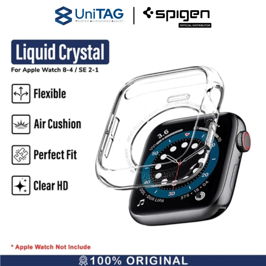 Spigen Apple Watch 41mm / 40mm (Series 9 / 8 / 7 / 6 / 5 / 4 / SE 2 / SE 1) Case Liquid Crystal - Crystal Clear ACS04196