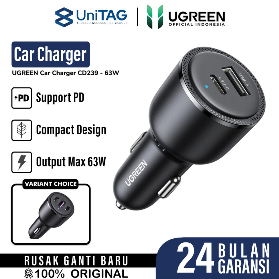 UGREEN Car Charger 63W 1A 1C - Black CD239 90645