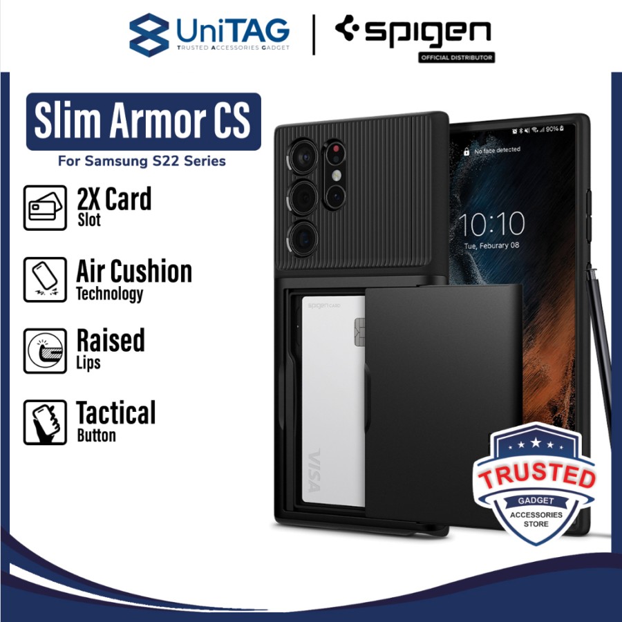 Case Samsung Galaxy S22 Ultra Plus Spigen Slim Armor CS Card Casing