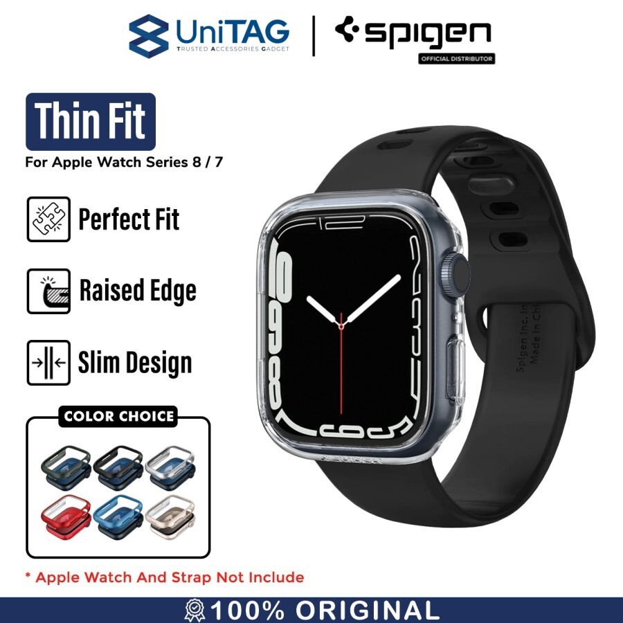 Spigen Apple Watch 41mm (Series 9 / 8 / 7) Case Thin Fit - Crystal Clear ACS04187