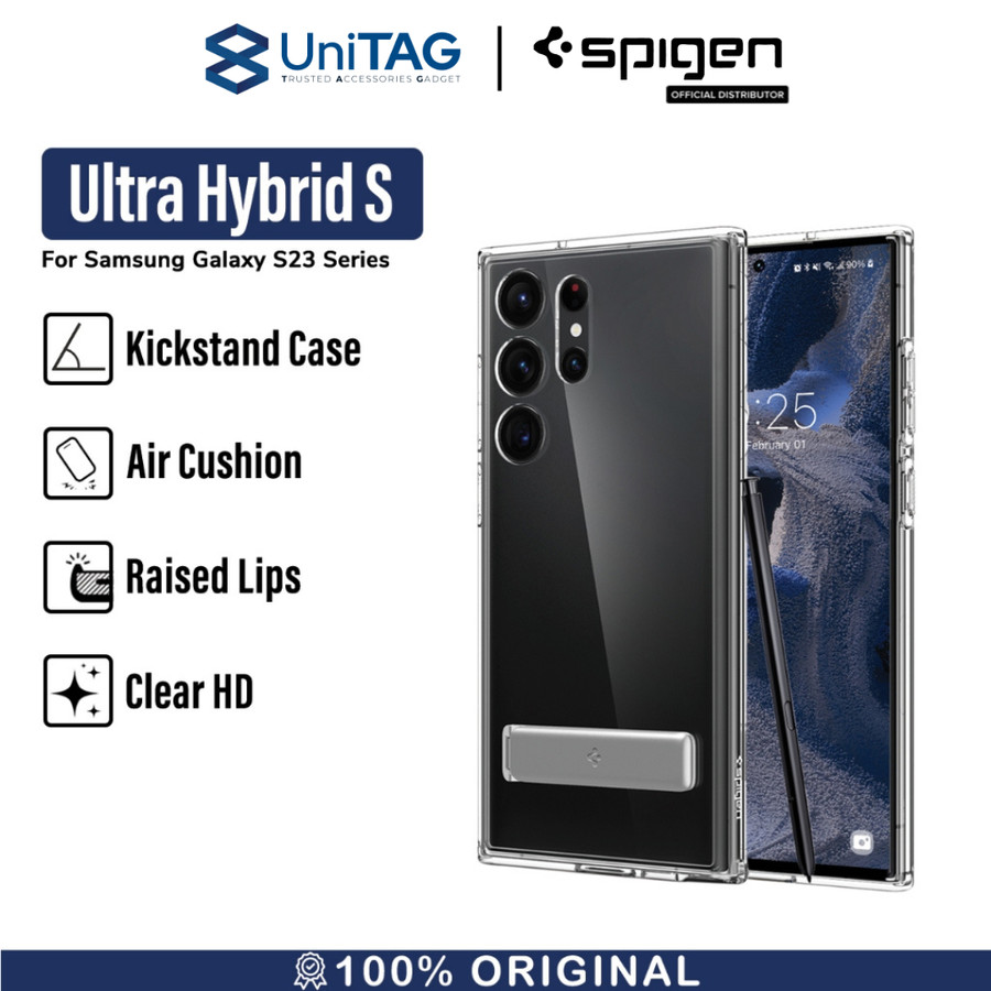 Case Samsung Galaxy S23 Ultra Plus Spigen Ultra Hybrid S Stand Casing