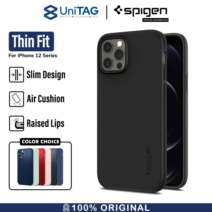 Case iPhone 12 Pro Max 12 Mini Spigen Thin Fit Pro Hard Slim Casing