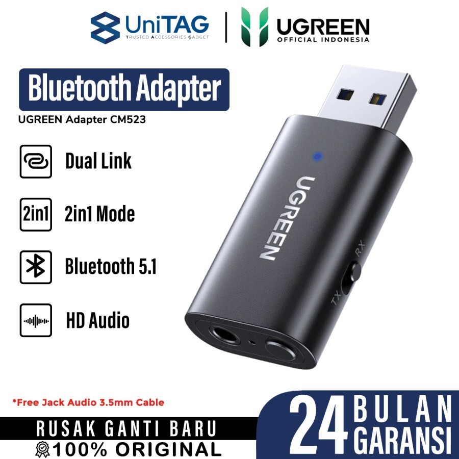 UGREEN USB Bluetooth 2.0 to 3.5mm Receiver Audio Adapter CM523 60300-1