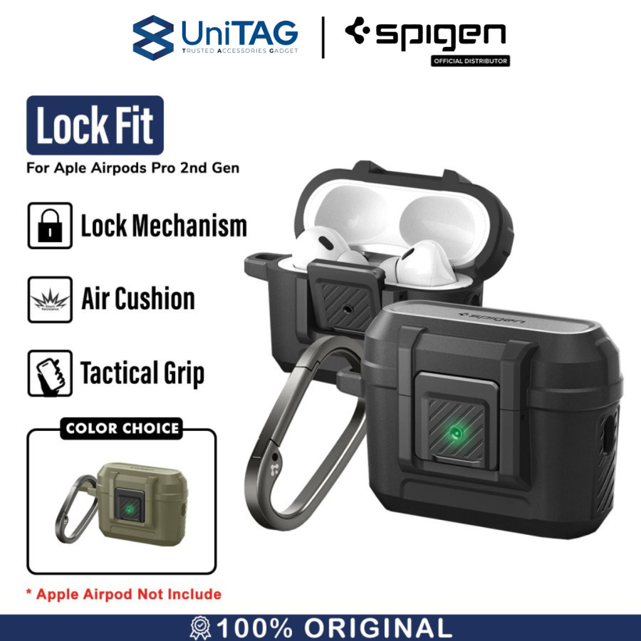 Spigen AirPods Pro 2 Case Lock Fit - Matte Black ACS05485