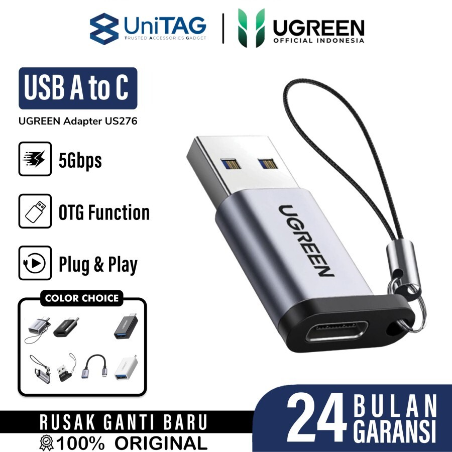 UGREEN Adapter USB A (Male) to USB C (Female) - Gray US276 50533