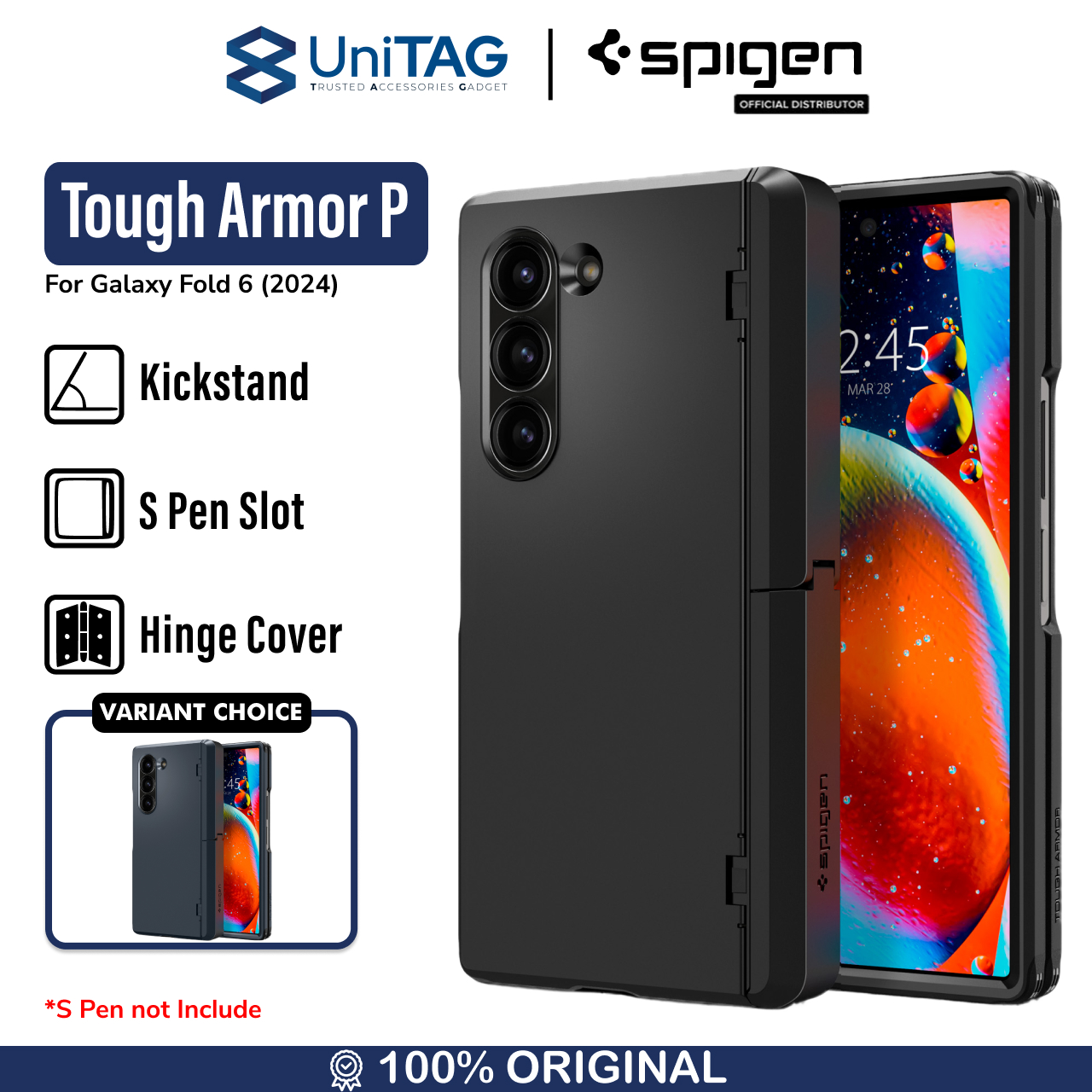 Spigen Galaxy Z Fold 6 Case Tough Armor Pro P - Black ACS07826