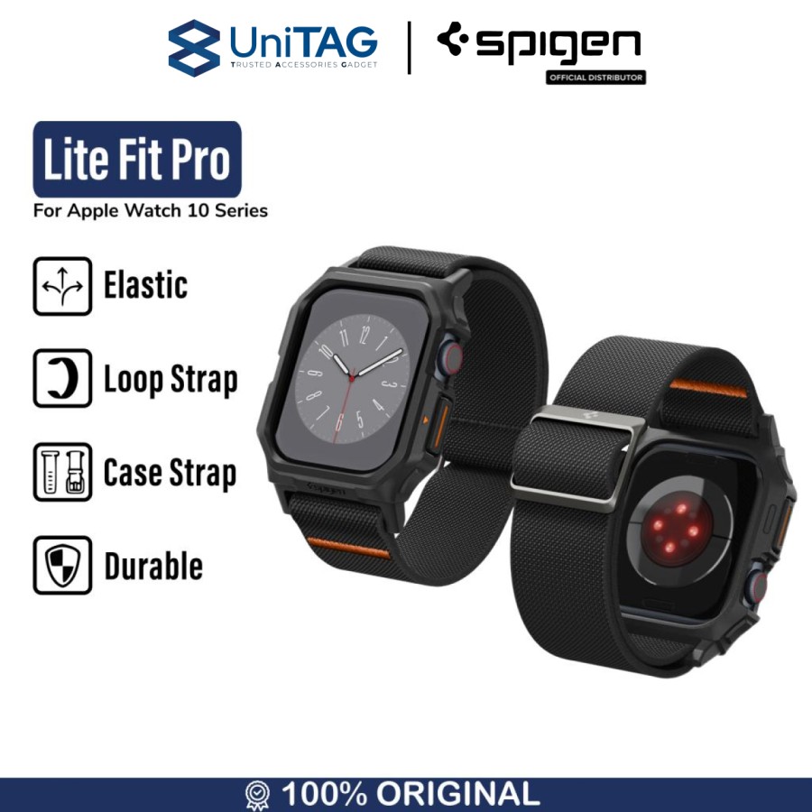 Spigen Apple Watch 10 (46mm) Case Strap Lite Fit Pro - Matte Black ACS08609