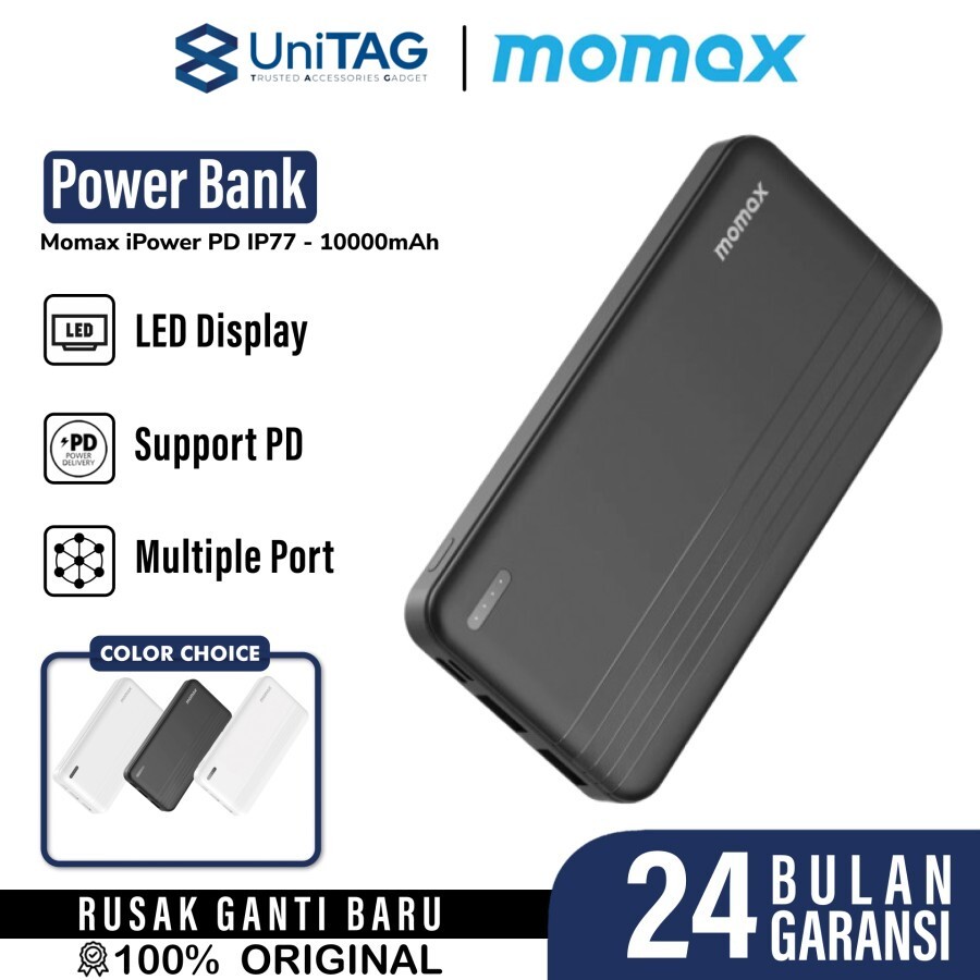 Momax Powerbank iPower PD 10000mAh - Black IP77D
