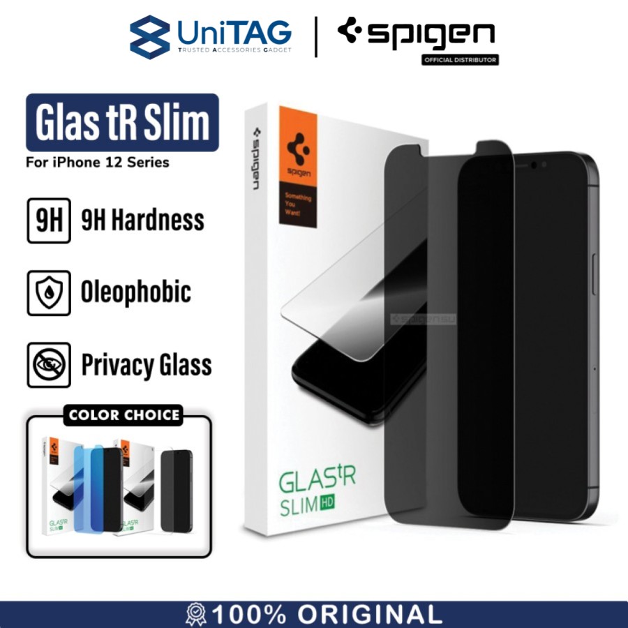 Spigen iPhone 12 / 12 Pro Tempered Glass Privacy 1 Pack GlastR Slim - Privacy AGL01513