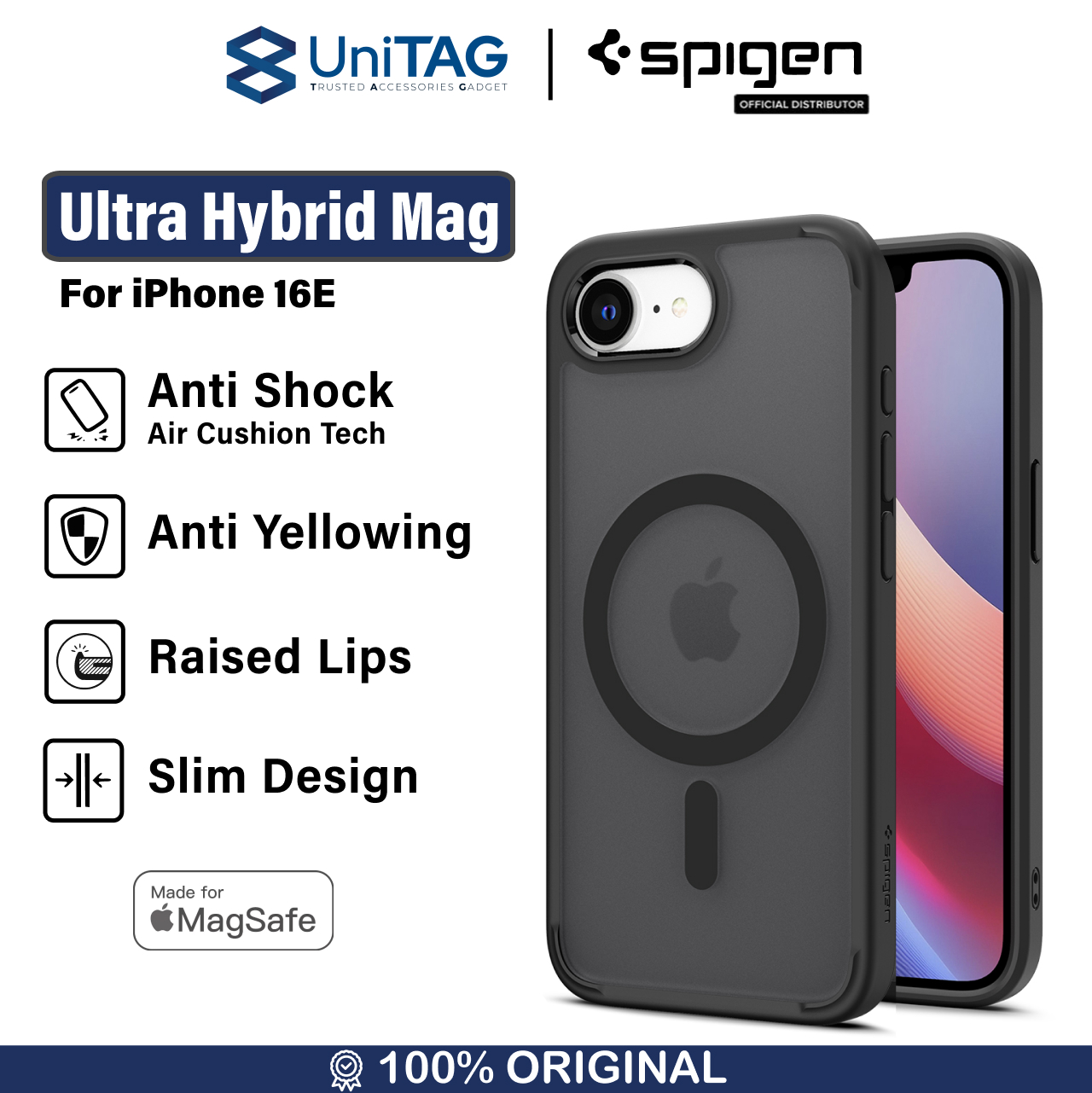 Spigen iPhone 16e Case Magsafe Ultra Hybrid MagFit - Clear White ACS09139