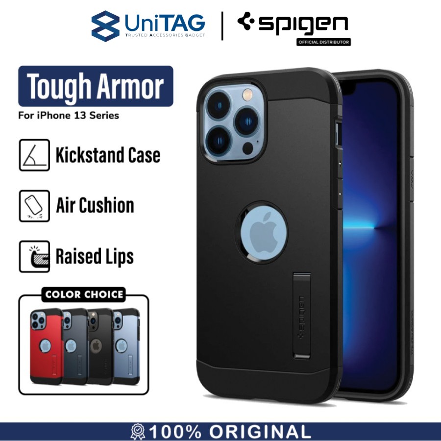Spigen iPhone 13 Case Stand Tough Armor - Black ACS03539
