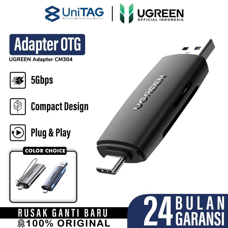 UGREEN Card Reader USB C 3.1 to SD + TF - Gray CM184 50704