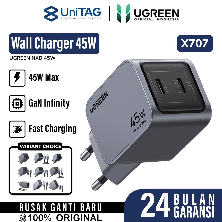 UGREEN Wall Charger 45W 2C Nexode Pro - Gray X707 35008