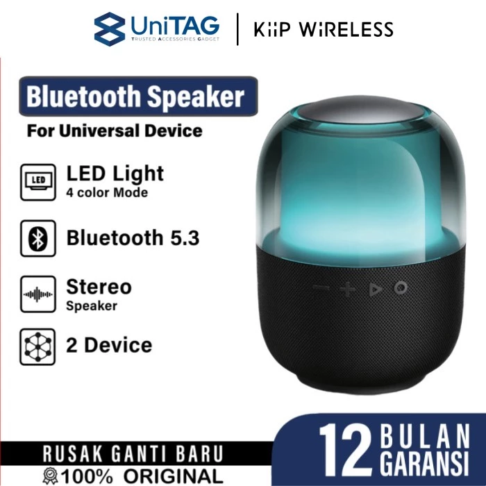 KiiP Wireless Speaker Y7 RGB Portable - Black KP-EAR-Y7-BK