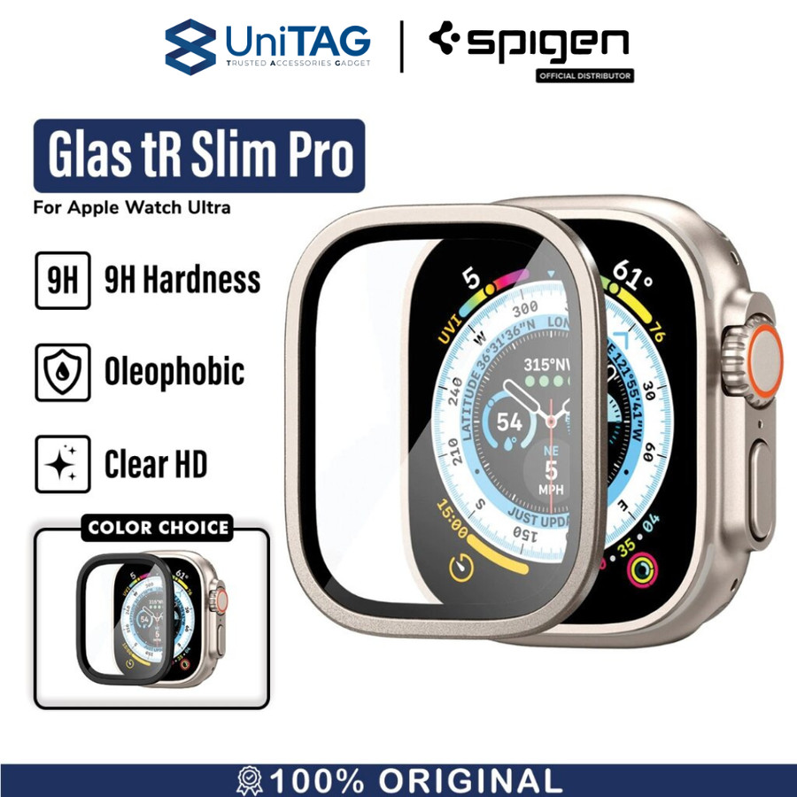 Spigen Apple Watch 49mm (Series Ultra 2 / 1) Tempered Glass 1 Pack GlastR Slim Pro - Titanium AGL06161