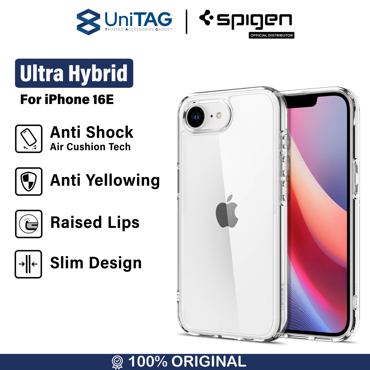 Spigen iPhone 16e Case Magsafe Ultra Hybrid MagFit - Clear White ACS09139