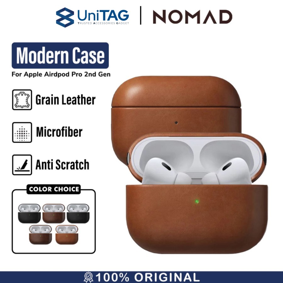 Case AirPods Pro 2 NOMAD Modern Leather Rugged Pouch Hard Cover Casing