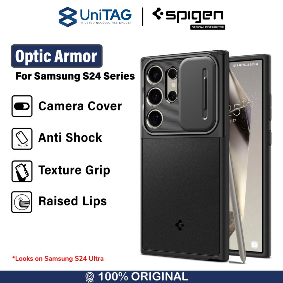 Spigen Galaxy S24 Ultra Case Camera Cover Optik Armor - Black ACS07313
