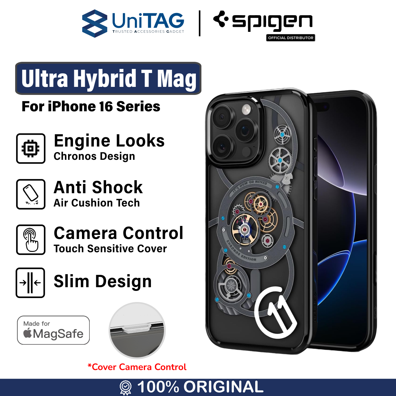 Spigen iPhone 16 Pro Case Magsafe c11 Ultra Hybrid T MagFit - Chronos ACS09193