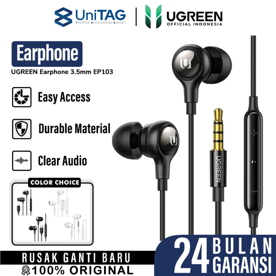 UGREEN Earphone 3.5mm - White EP101 60692